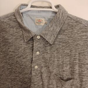 Faherty Polo Shirt Men's XL Gray  Short Sleeve Casual Cotton